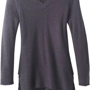 Prana Deedra Tunic Charcoal V-Neck Sweater